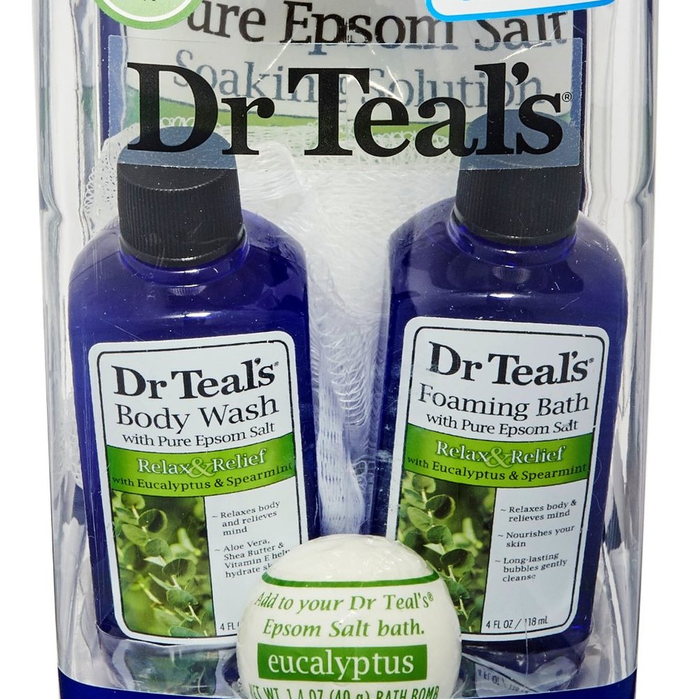 Dr Teal's Eucalyptus & Spearment Jar 6 Pc Gift Set New